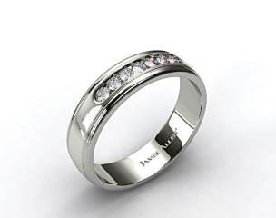 14k White Gold 6mm Channel Set Diamond Wedding Ring